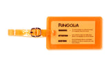 <A 000a001a99b1>  Fungolia Premium PVC Neon Luggage Tag - Warning Message