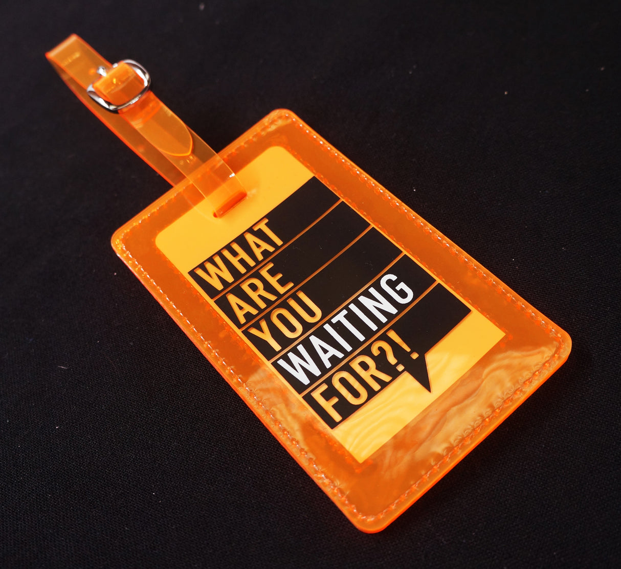 <A 000a001a99b4> Fungolia Premium PVC Neon Luggage Tag - What are you waiting for?