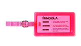 <A 000a001a99b1>  Fungolia Premium PVC Neon Luggage Tag - Warning Message