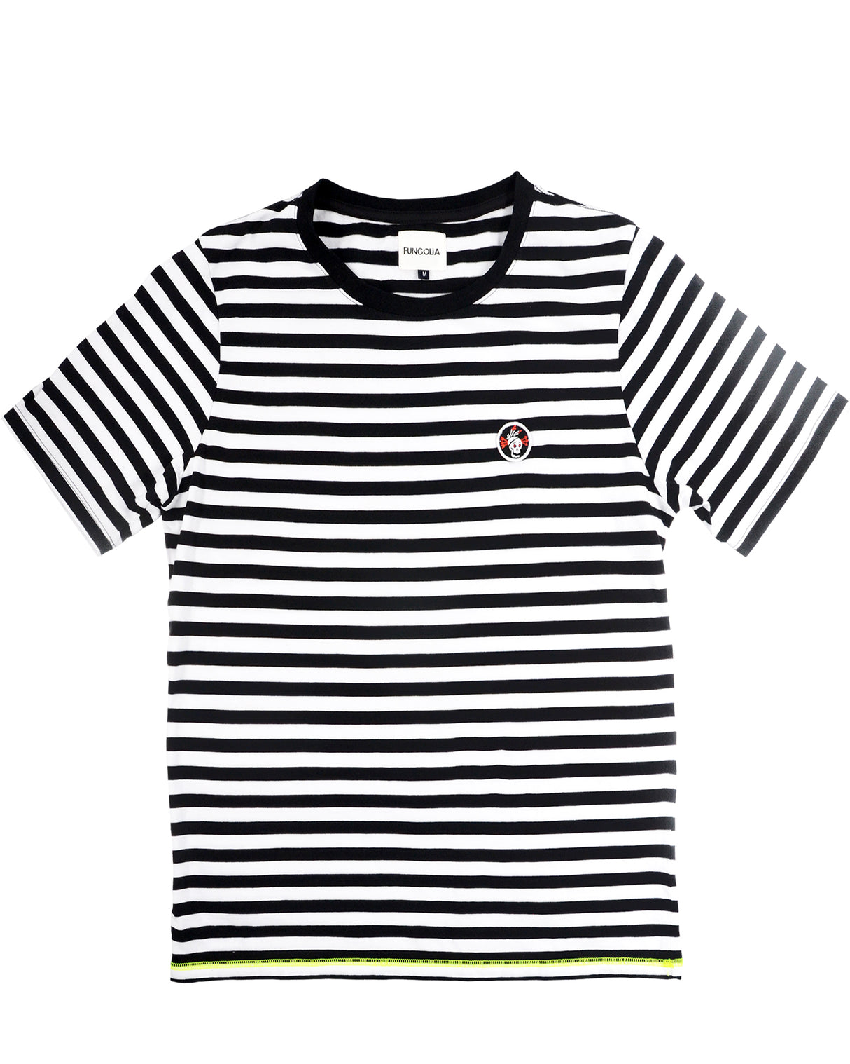 <a>ブラック/ホワイトストライプTシャツ - TAスカルバッジ</a>