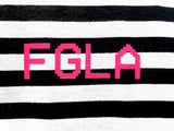<a>FGLA ネイビー/ホワイト ストライプ Tシャツ (ネオンピンク)</a>