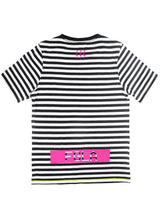 <a>FGLA ネイビー/ホワイト ストライプ Tシャツ (ネオンピンク)</a>
