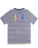 <a>ネイビー/ホワイト ストライプTシャツ（サンダー付き）</a>