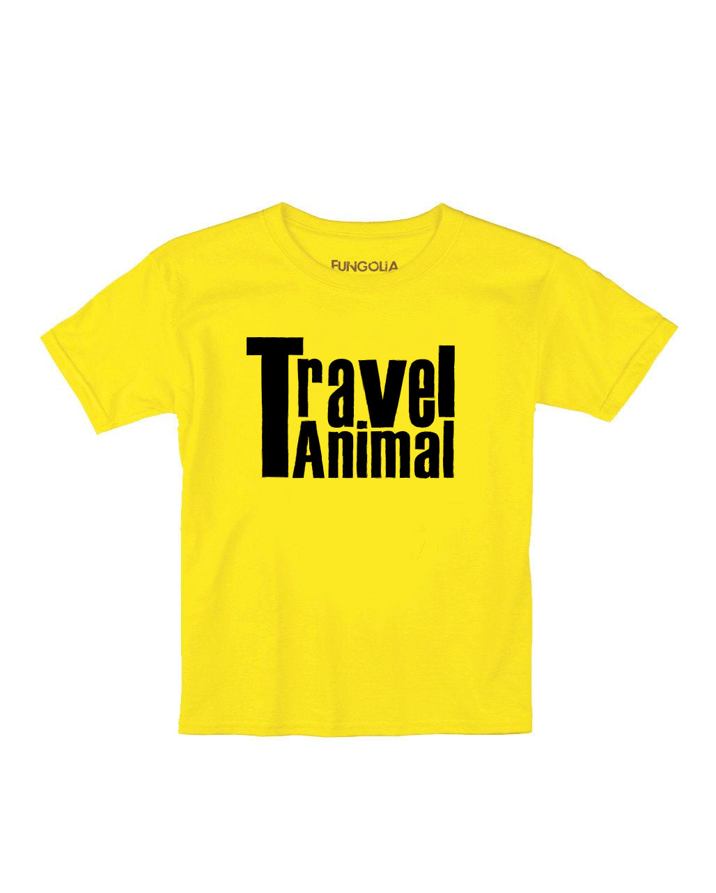 <a>キッズ トラベル アニマル T シャツ (ブラック/イエロー)</a>