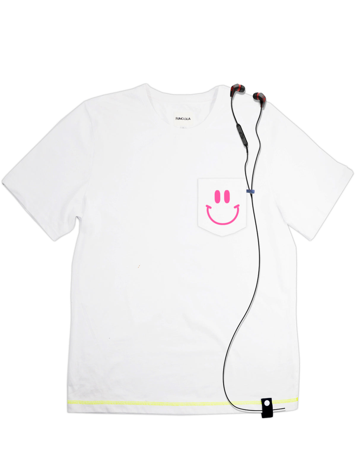 <a>ミューズ ポケットTシャツ - ホワイト（スマイリーフェイス）</a>