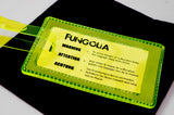 <A 000a001a99b1>  Fungolia Premium PVC Neon Luggage Tag - Warning Message