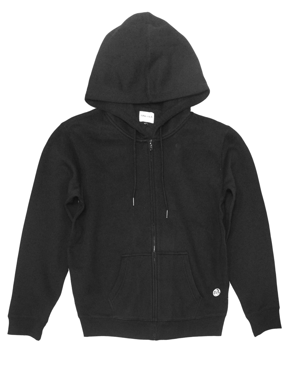 <ab>Fungolia フリース ジップアップ パーカー - 無地 (ブラック) </ab>