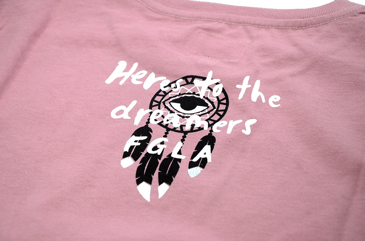 <a>ドリームキャッチャー - ガーメントダイTシャツ（ダスティピンク）</a>