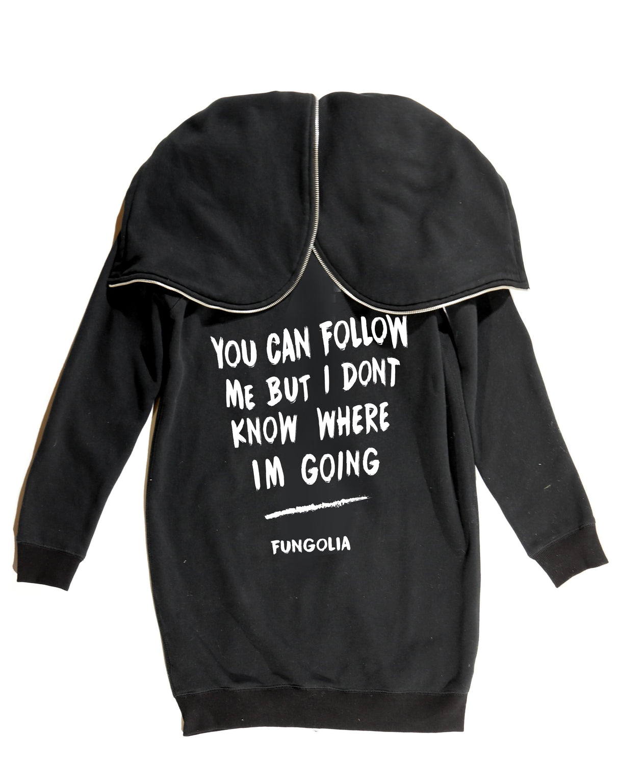 <a>Fungolia フリース ロングパーカー - Follow Me (ブラック)</a>