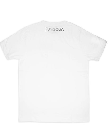 <A 000a003ac> Small Teal/Silver Feathers Tee (White)