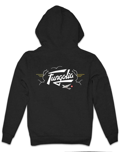 <a>Fungolia ジップアップ フリース ビッグフード パーカー - ヴィンテージ ファイター (ブラック)</a>