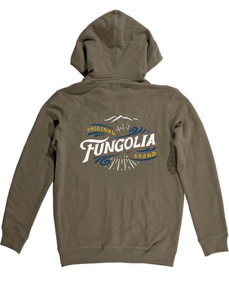 <a>Fungolia ジップアップ フリース ビッグフード パーカー - ヴィンテージ ロゴ (アーミーグリーン)</a>