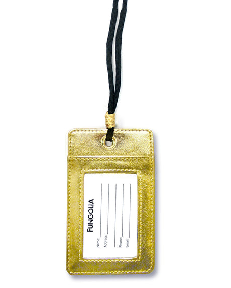 <A 000a001a99a1> Fungolia Gold Luggage Tag