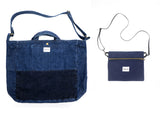 <a 002i1>Fungolia 2-in-1 Denim tote bag - 17" Large size