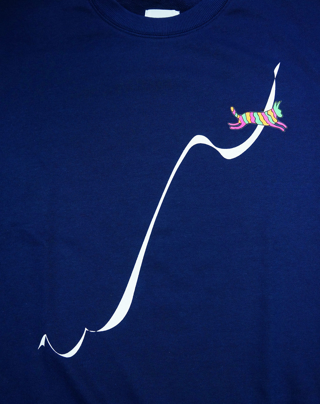 <A 000a001y6a08> Fungolia French Terry Crew Neck Sweatshirt - Jump Higher (Navy Blue)