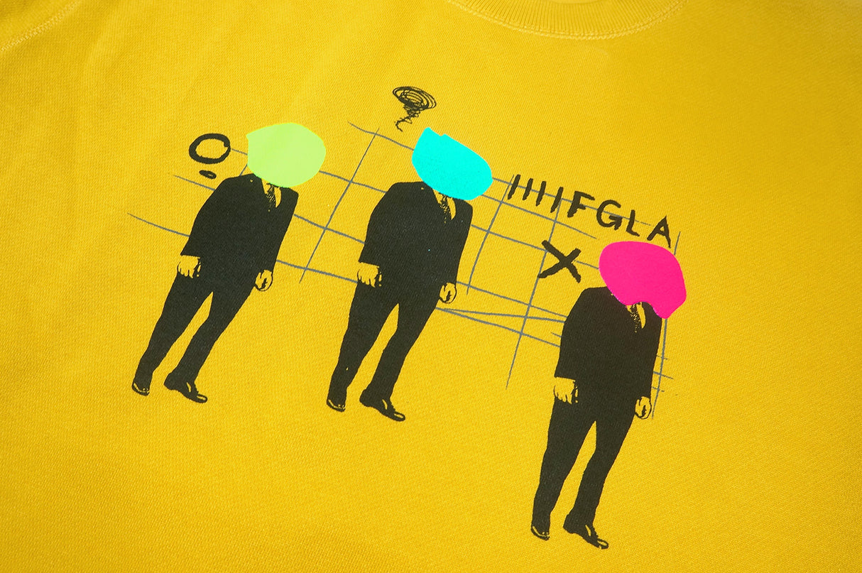 <A 000a001y6a04>  Fungolia Fleece Crew Neck Sweatshirt - Uniform People (Mustard Yellow)