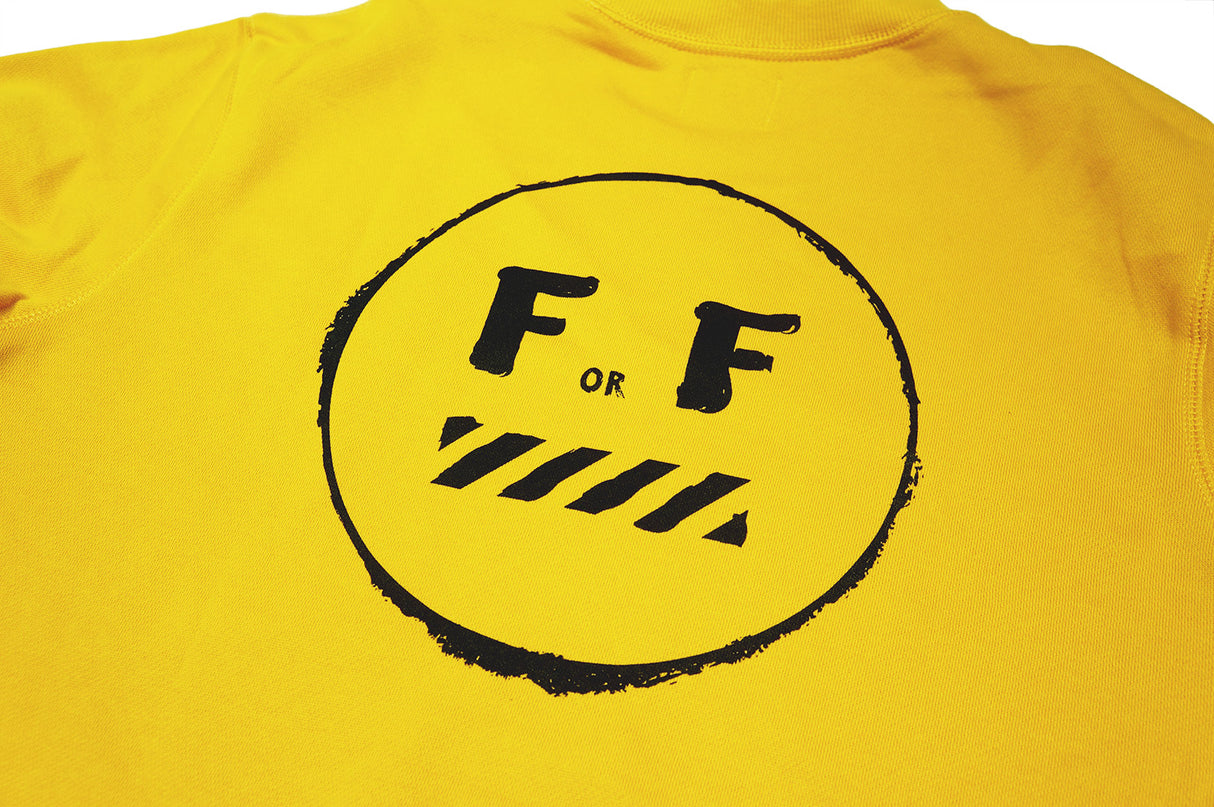 <A 000a001y6a06> Fungolia Fleece Crew Neck Sweatshirt - Fight or Flight (Mustard Yellow)