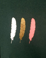 <A 001a94> Fungolia Fleece Crew neck Sweatshirt - WBF feather (Forest Green)