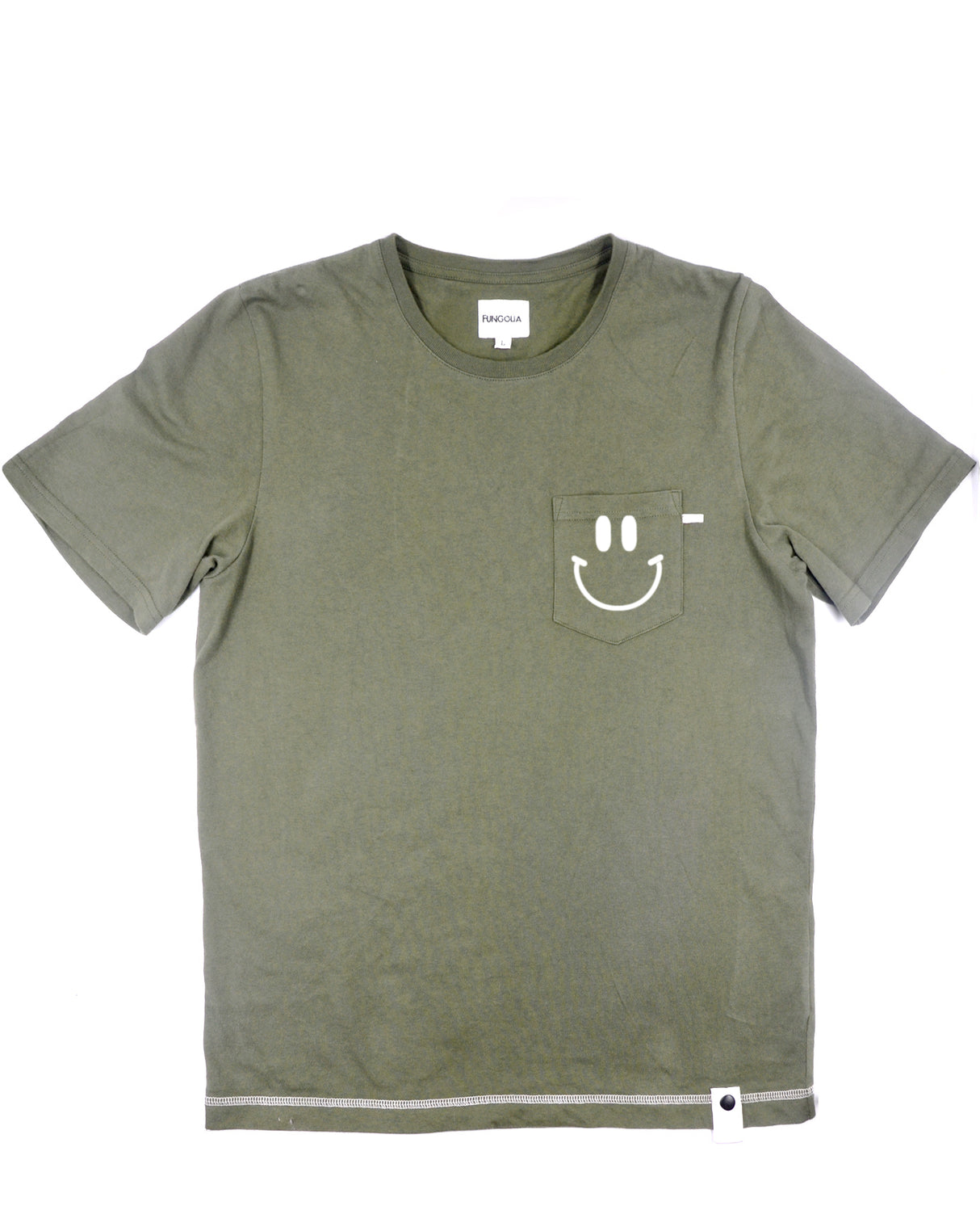 <a>ミューズ ポケットTシャツ - ミリタリーグリーン（スマイリーフェイス）</a>