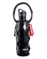 <zza>Fungolia 27オンス 非断熱ステンレススチールウォーターボトル（パラコードホルダー付き）（ブラック） </zza>