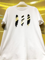 <a>Fungolia 4周年記念 ラージフェザーTシャツ - ゴールド＆ブラック（ホワイト）</a>