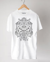 <p020>トラベルアニマルTシャツ - フクロウのトラベルグル（ホワイト）</p020>