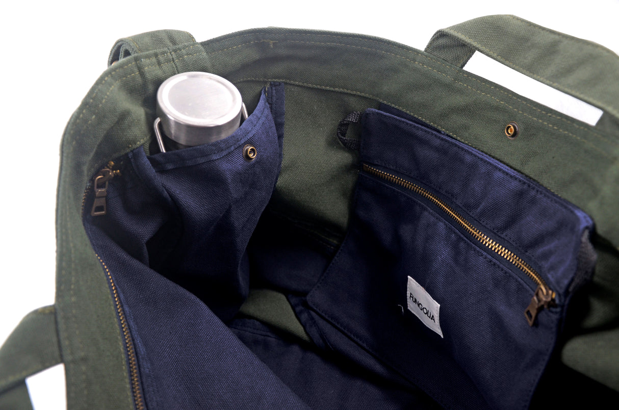 <a 002i1>Fungolia 2-in-1 Canvas tote bag - 17" Large size