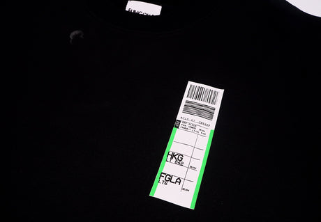 <a>Fungolia フリース クルーネックスウェットシャツ - ラゲッジレーベル (ブラック)</a>