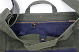 <a 002i1>Fungolia Two Toned Canvas tote bag - 15" Large size