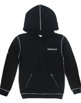 <a>Fungolia ビッグフード フリース パーカー - ロゴ (ブラック、ホワイトステッチ)</a>