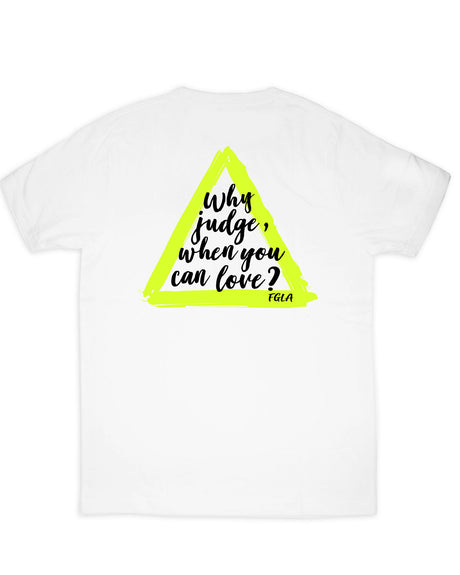 <A 000a002xa> Love, Don't Judge Tee - White