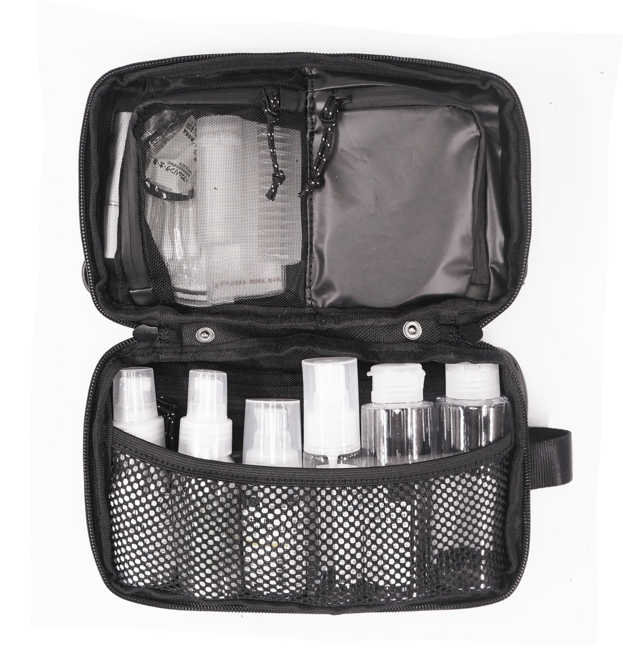 <A 000a001a92tx> Fungolia Mid-sized Expandable Premium Toiletry Bag (Matte Black)