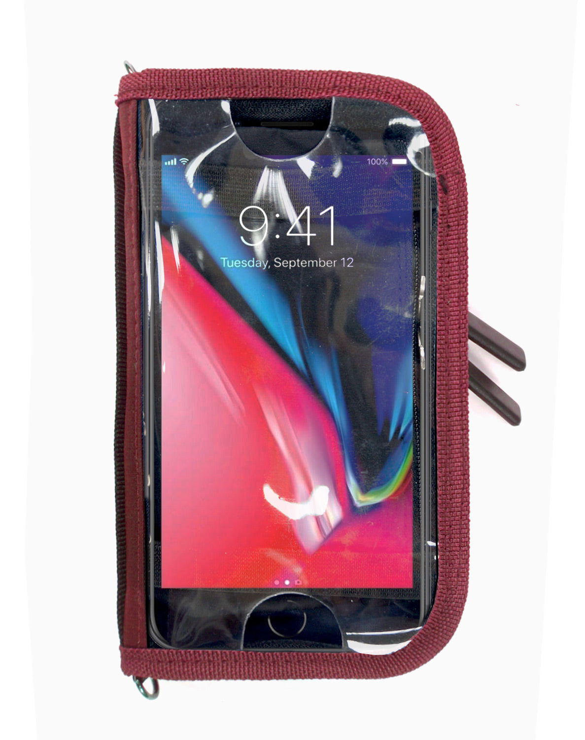 <a>Fungolia スマートフォン充電ポーチ（バーガンディ）</a>