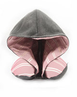 <A 000a64>Stripe Hoodie Pillow - Dirty Pink