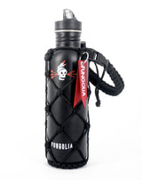 <zza>Fungolia 27オンス 非断熱ステンレススチールウォーターボトル（パラコードホルダー付き）（ブラック） </zza>