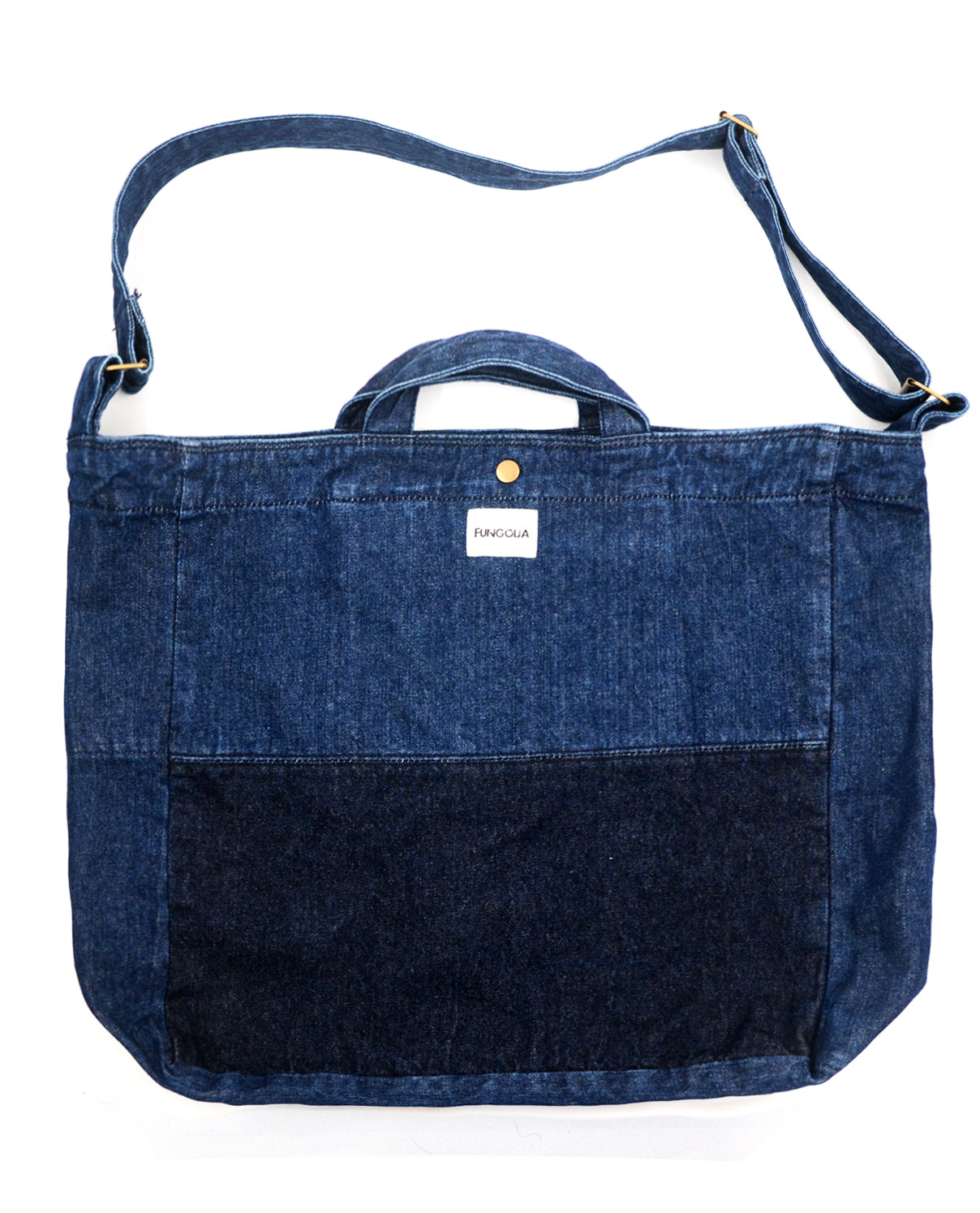 <a 002i1>Fungolia 2-in-1 Denim tote bag - 17" Large size
