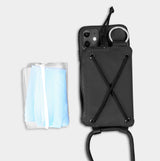 <A 000a001g04>Crossbody Phone Case with zipper pouch (With KOVID-TEX Antimicrobial Lining) BLACK