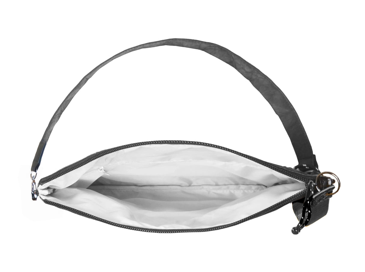 <A 000a001k02> Fungolia Tyvek Shoulder Bag (Black) (With KOVID-TEX Antimicrobial Lining)