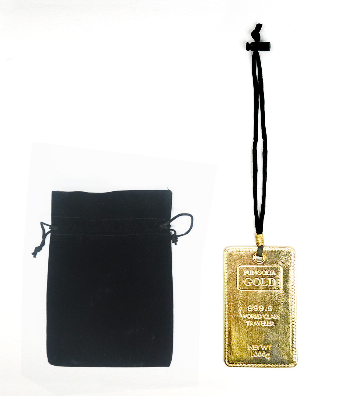 <A 000a001a99a1> Fungolia Gold Luggage Tag